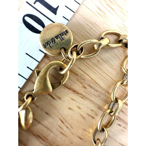 Stella & Dot Mae Trellis Statement Necklace Gold Chain Multicolor Gemstones 13.5 - Picture 4 of 12